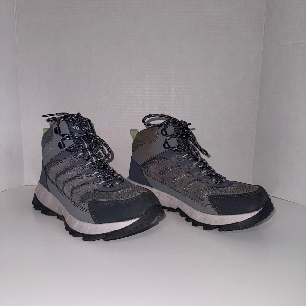 Columbia Women's Strata Trail Mid Waterproof Hiking Boots Grey/Slate Size 7.5